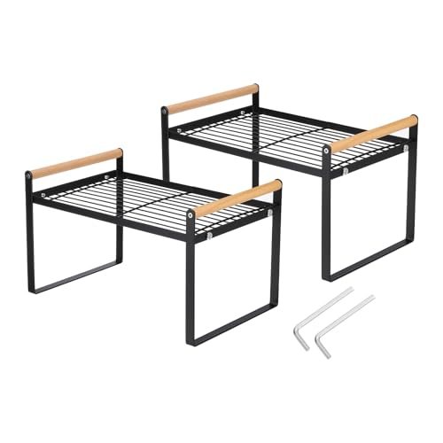 Kitchen Cabinet Organizer Shelves, 2 Pack Stackable Cabinet Shelves — PATIKIL
