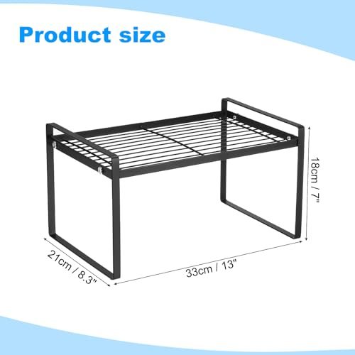 Kitchen Cabinet Organizer Shelves, Black view 2