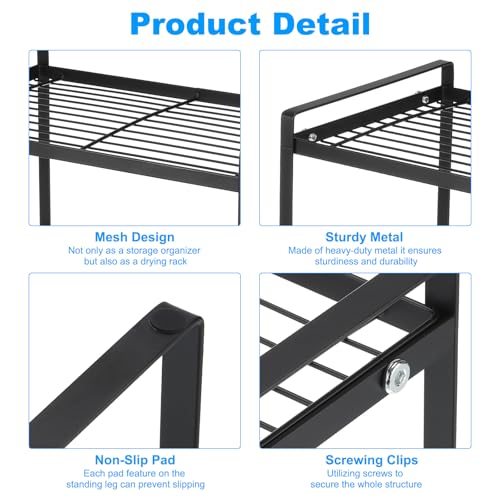 Kitchen Cabinet Organizer Shelves, Black view 4