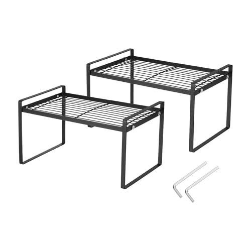 Kitchen Cabinet Organizer Shelves, Black — PATIKIL