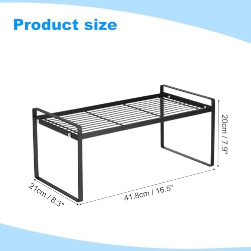 Kitchen Cabinet Organizer Shelves, Black view 3