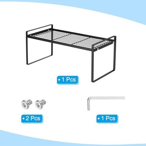 Kitchen Cabinet Organizer Shelves, Black view 4