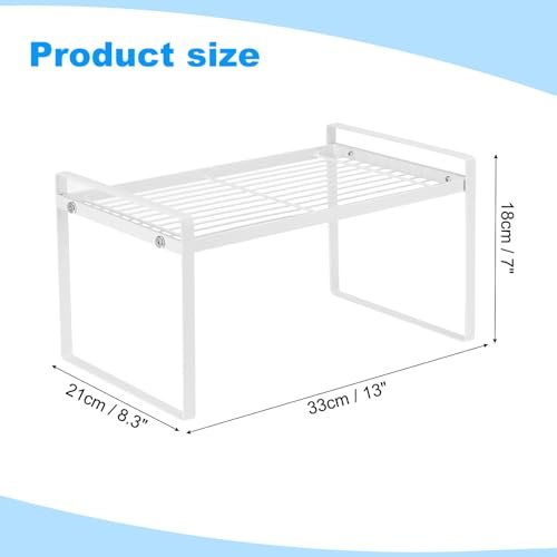 Kitchen Cabinet Organizer Shelves L13in W8.3in H7in White view 2