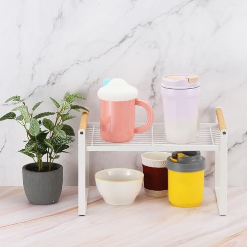 Kitchen Cabinet Organizer Shelves, Stackable Cabinet Shelves Organizer view 2