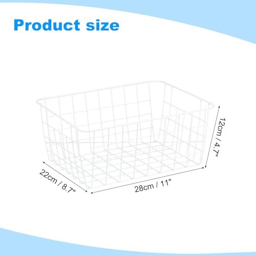 Kitchen Wire Basket, 4 Pack 11"L 9"W Pantry Organization Metal Storage view 2
