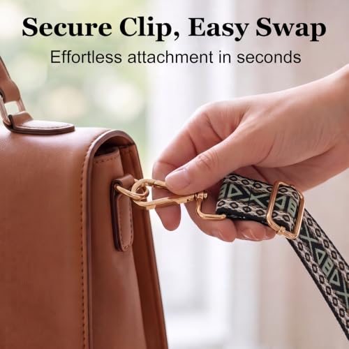 Knit Purse Strap, Wide Shoulder Strap Beige/Brown(Gold Buckle), Diamond view 5