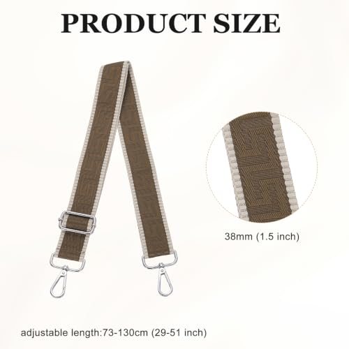Knit Purse Strap, Wide Shoulder Strap Camel(Silver Buckle) view 2