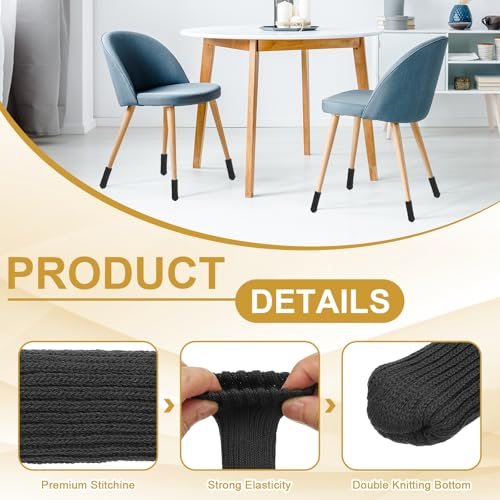 Knitted Chair Leg Floor Protector Black Furniture Chair Leg, Socks Small view 3