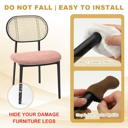 Knitted Chair Leg Floor Protector Black Furniture Chair Leg, Socks Small view 4