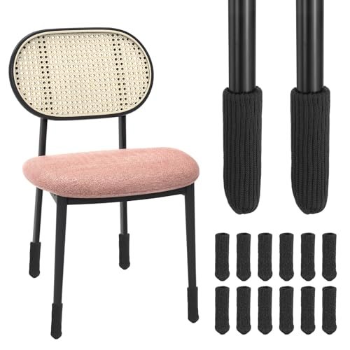 Knitted Chair Leg Floor Protector Black Furniture Chair Leg, Socks Small — PATIKIL