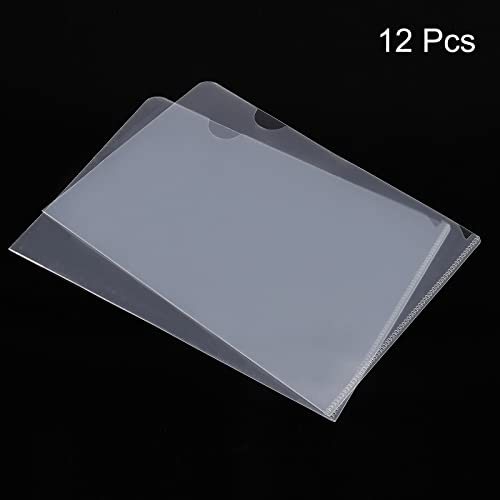 L Type Folders, 12 Pack A5 8.8 x 6.3 Plastic File Project Pockets Clear view 3
