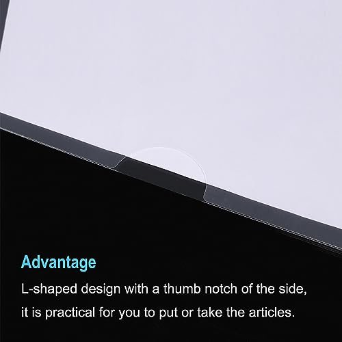 L Type Folders, 12 Pack A5 8.8 x 6.3 Plastic File Project Pockets Clear view 4
