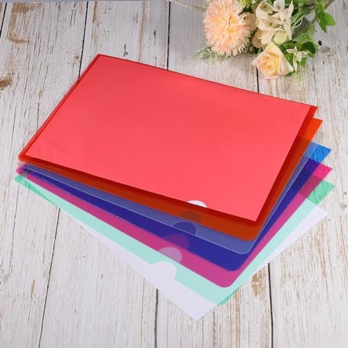 L Type Folders 24 Pack A4 Plastic File Project Pockets Clear Paper view 5