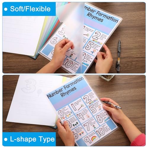 L Type Folders 50 Pack A5 Plastic File Project Pockets Clear Paper view 4