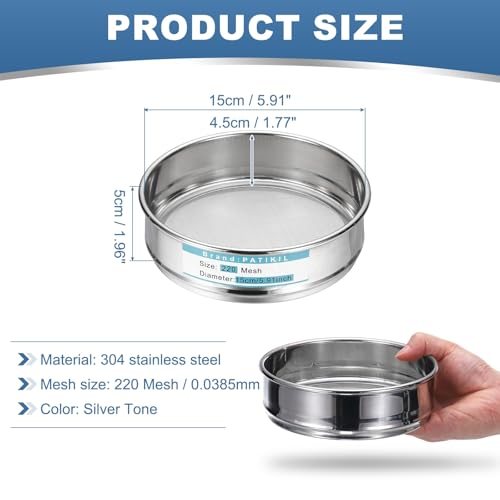 Lab Sieve 220 Mesh 0.0385mm 5.9"/15cm Diameter Sifting Screen view 2