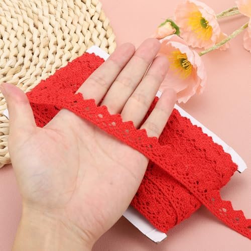 Lace Ribbon, 0.6 Inch Wide Wedding Lace Trim Ribbon Wrapping Sewing view 3