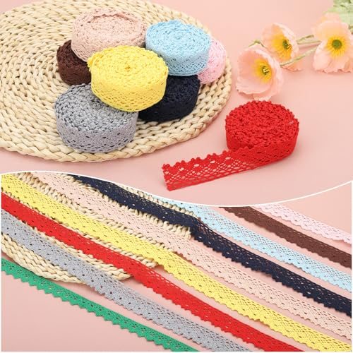 Lace Ribbon, 0.6 Inch Wide Wedding Lace Trim Ribbon Wrapping Sewing view 5