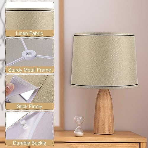 Lamp shades for Table Lamps 11.4" Top x 12.6" Bottom x 9.8" High Drum view 3