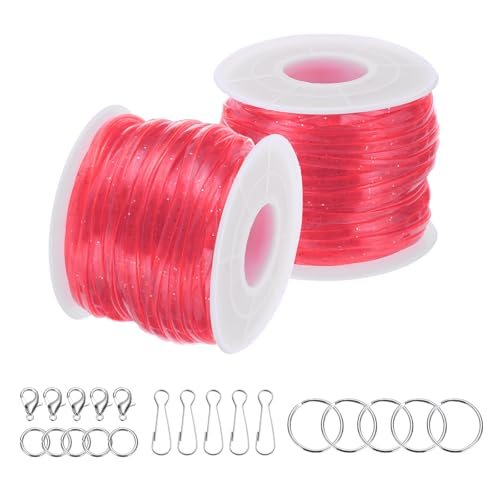 Lanyard String Kit, 2 Rolls Glitters Plastic Lacing Cord Gimp String — PATIKIL