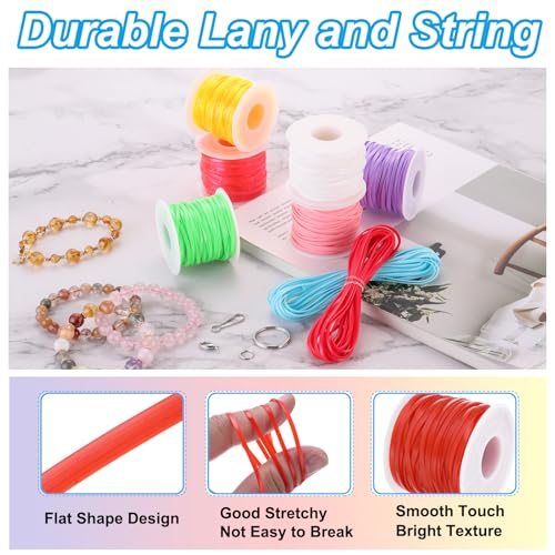 Lanyard String Kit, Plastic Lacing Cord Gimp String Lanyard Weaving Kit view 3