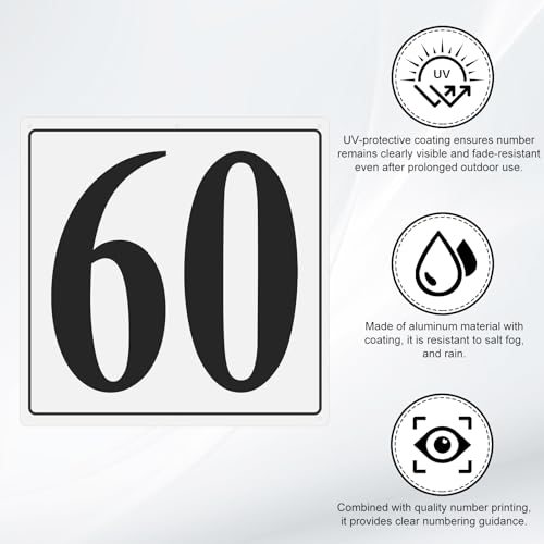 Large Metal Number Sign, Plate Area Marker Parking Weather-Resistant Signs view 3