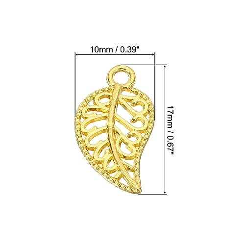 Leaf Pendants, 100 Pack Metal Tree Leaf Beads Bulk Leaves Charm Mesh view 2