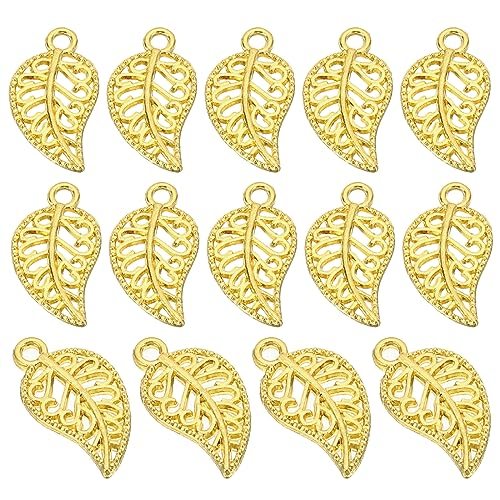 Leaf Pendants, 100 Pack Metal Tree Leaf Beads Bulk Leaves Charm Mesh — PATIKIL