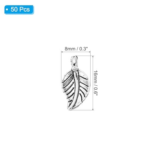 Leaf Pendants, 50 Pack Alloy Tree Leaf Beads Bulk Leaves Charm view 2