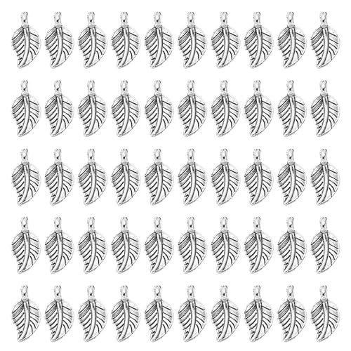 Leaf Pendants, 50 Pack Alloy Tree Leaf Beads Bulk Leaves Charm — PATIKIL
