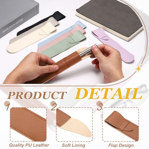 Leather Pen Pouch Sleeve, Leather Fountain Pen Holder Case view 3