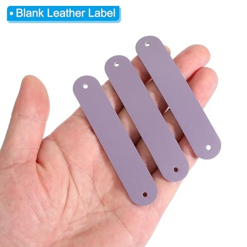 Leather Tags, 85mm Leather Labels Handmade PU Leather Crochet Tags Faux view 4