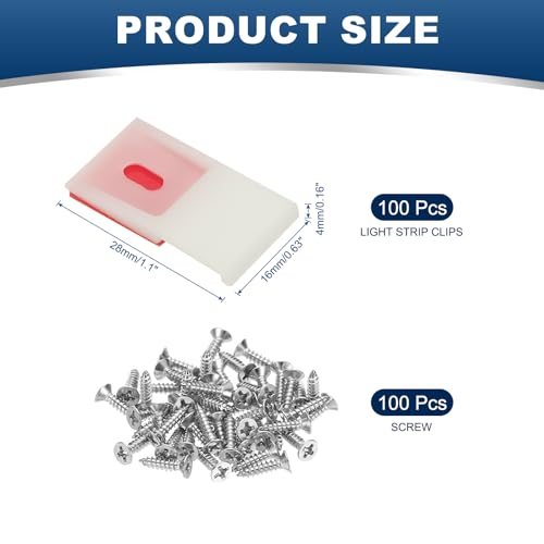 LED Light Strip Clips 10mm Outdoor Light Mounting Brackets 100Pcs, White view 2
