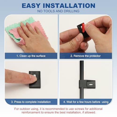 LED Light Strip Clips, 10mm Outdoor Light Mounting Brackets Self Adhesive view 4