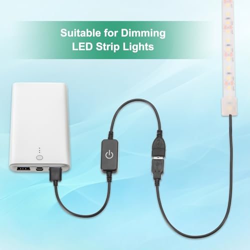 LED Strip Dimmer Switch, 1set DC 5-24V USB Light Cable Touch, Black view 3