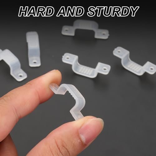LED Strip Light Clips, 50 Pack Mounting Bracket Hard Fixing Clips Clamp view 4