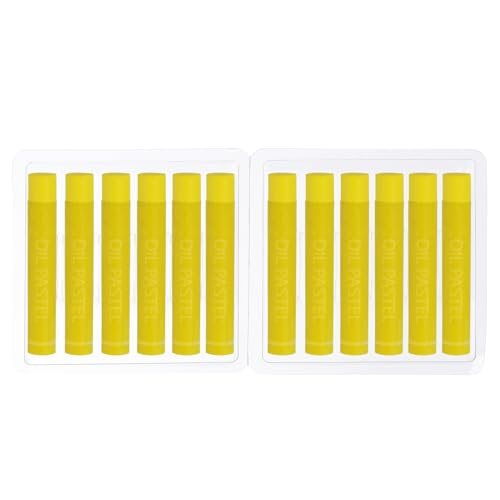 Lemon Yellow Oil Pastels, 12Pcs Soft Oil Crayons Creamy Pastels Stick Art — PATIKIL