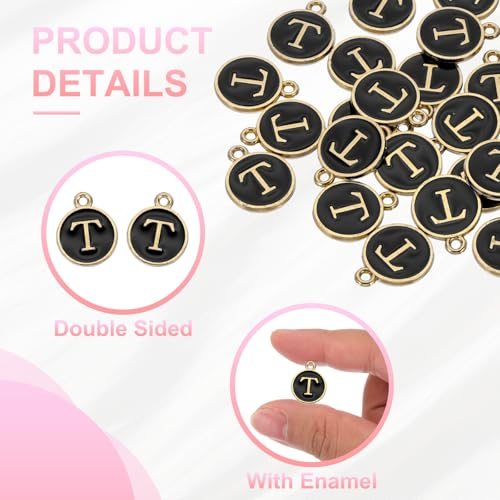 Letter Charm, 30 Pcs Capital Initial Alphabet t Letter Charm Double Sided view 3