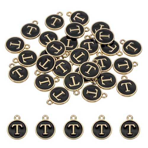 Letter Charm, 30 Pcs Capital Initial Alphabet t Letter Charm Double Sided — PATIKIL