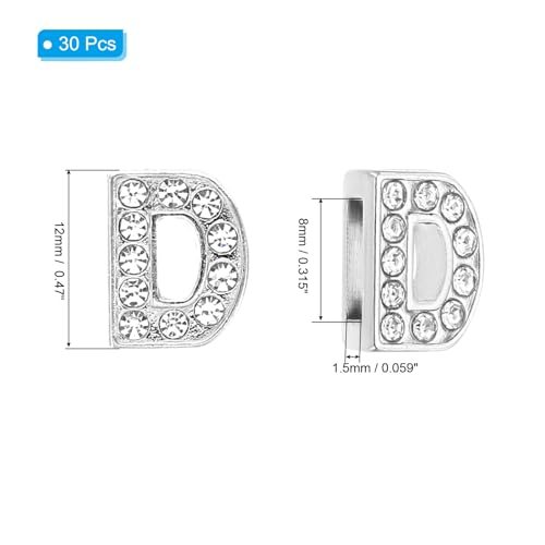 Letter Dharm Rhinestone Letter Dharm Letter D Silvery, Crystal Alphabet view 2