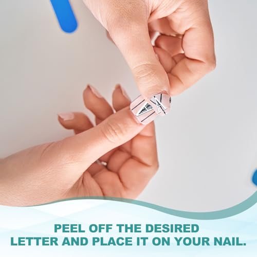 Letter Nail Stickers 8PCS 3D Self-Adhesive Gold view 5