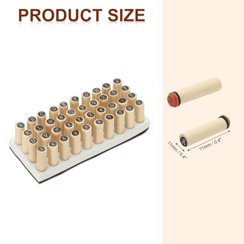 Letter Stamps Number Stamps, 40Pcs Vintage Wood Rubber Stamp Set Alphabet view 2