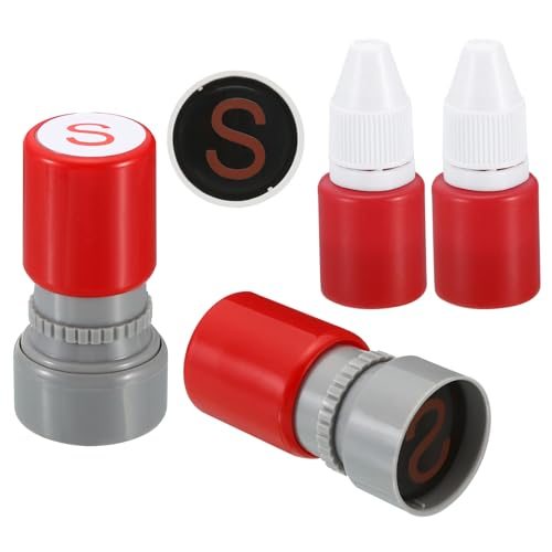 Letter Stamps Self Inking, 2 Pack Character S Alphabet Teacher Stamp — PATIKIL