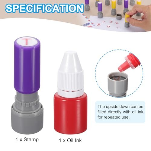 Letter Stamps Self Inking, Character T 7mm Alphabet Teacher Stamp Initial view 3