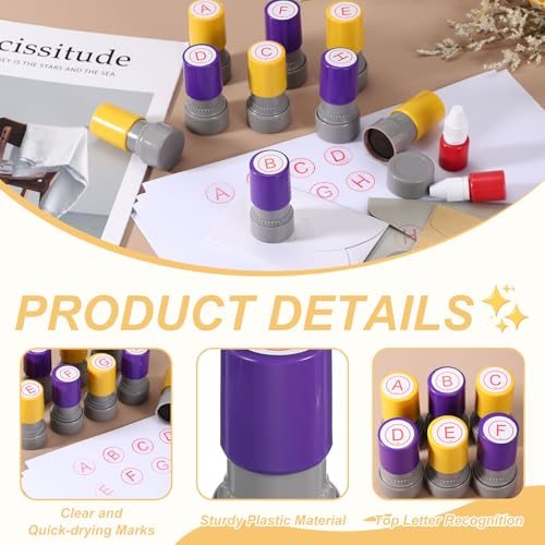 Letter Stamps Self Inking Letter W Initial Alphabet Red Ink Purple, Stamp view 3