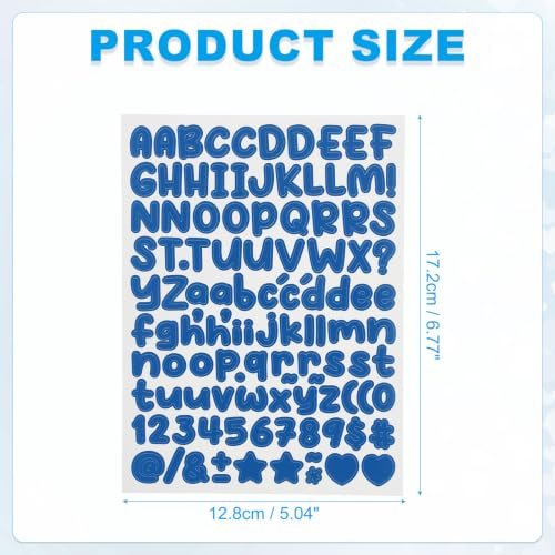 Letter Sticker 2240Pcs 1/2" Number Sticker, Dark Blue, Small Vinyl view 2