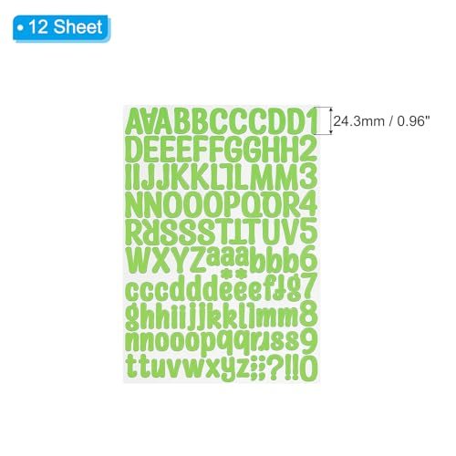Letter Stickers 1 Inch, 12 Sheets Self Adhesive Alphabet Sticker PVC view 2