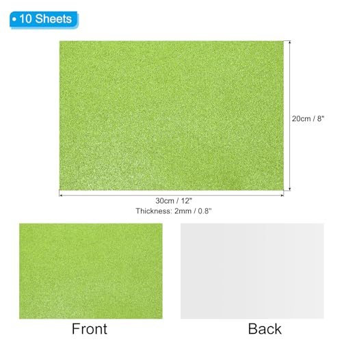 Light Green EVA Sticky Glitter Foam Sheet 11 x 8 Inch 10 Pcs view 2