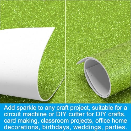 Light Green EVA Sticky Glitter Foam Sheet 11 x 8 Inch 10 Pcs view 5