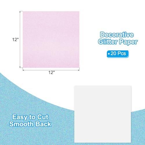 Light Pink Glitter Cardstock Paper, 12 x 12 in view 2