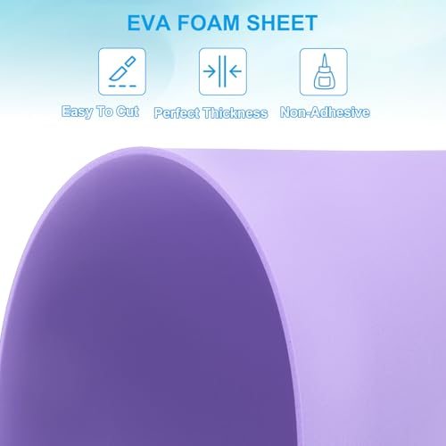 Light Purple EVA Foam Sheet, 12x8" 2mm Thick EVA Foam Sheets 10 Pcs view 3